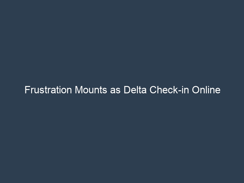 Frustration Mounts as Delta Check-in Online System Fails to Work