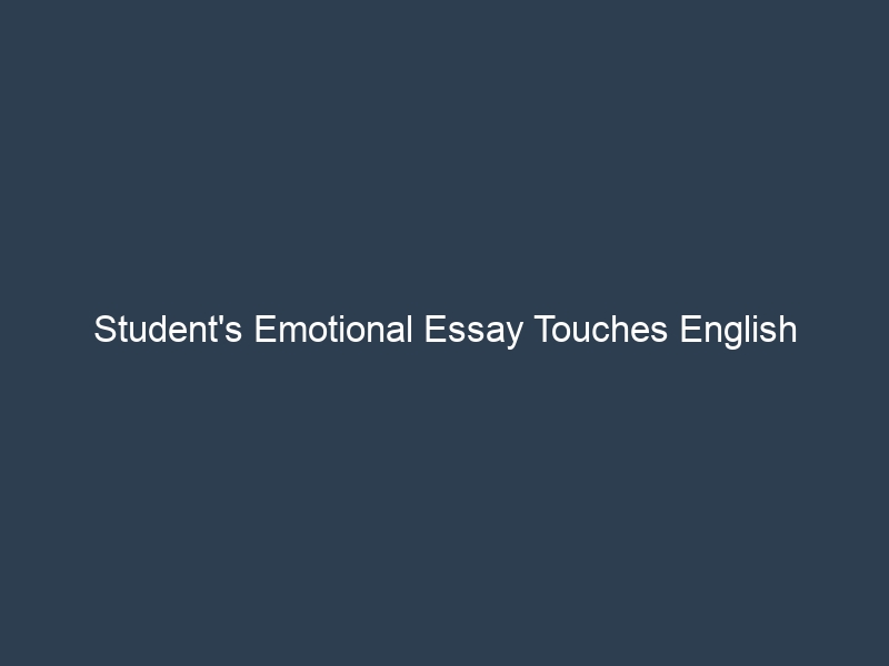 the essay my english teacher cried
