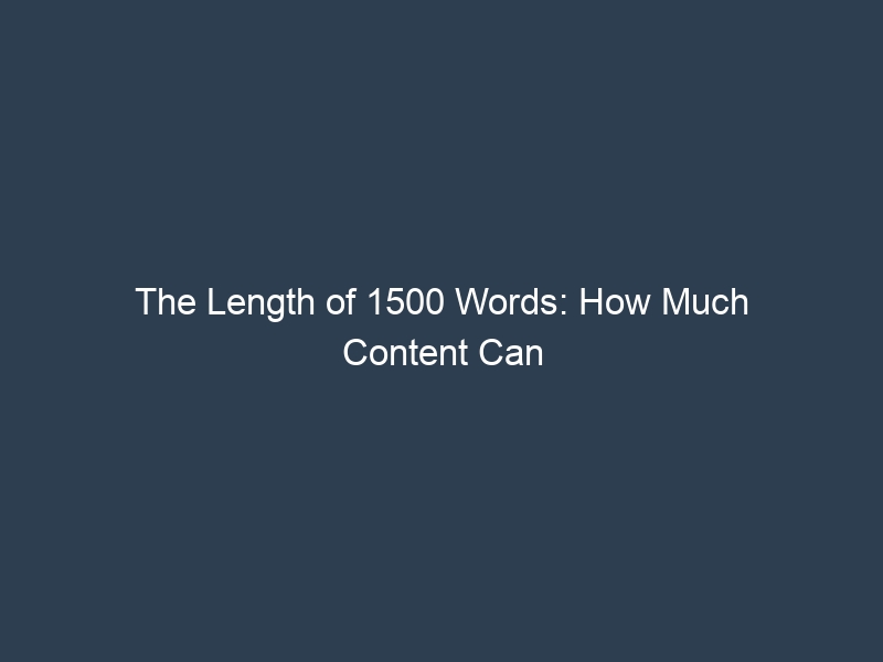 how long is a 1500 word essay